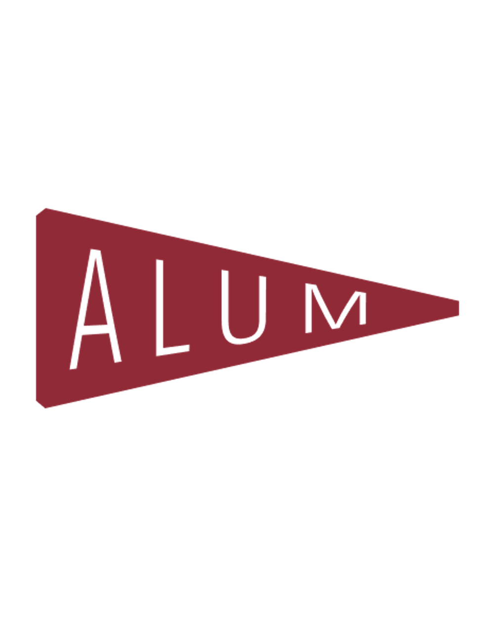 Alum Flag logo in crimson