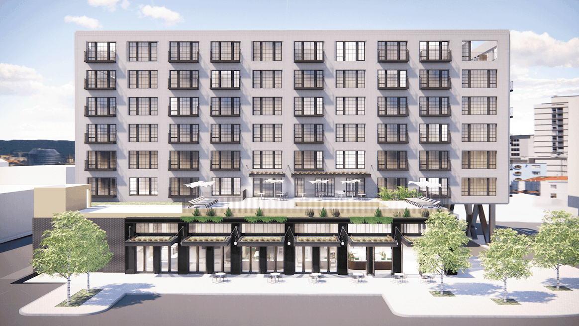 Tuscaloosa condominium building front.