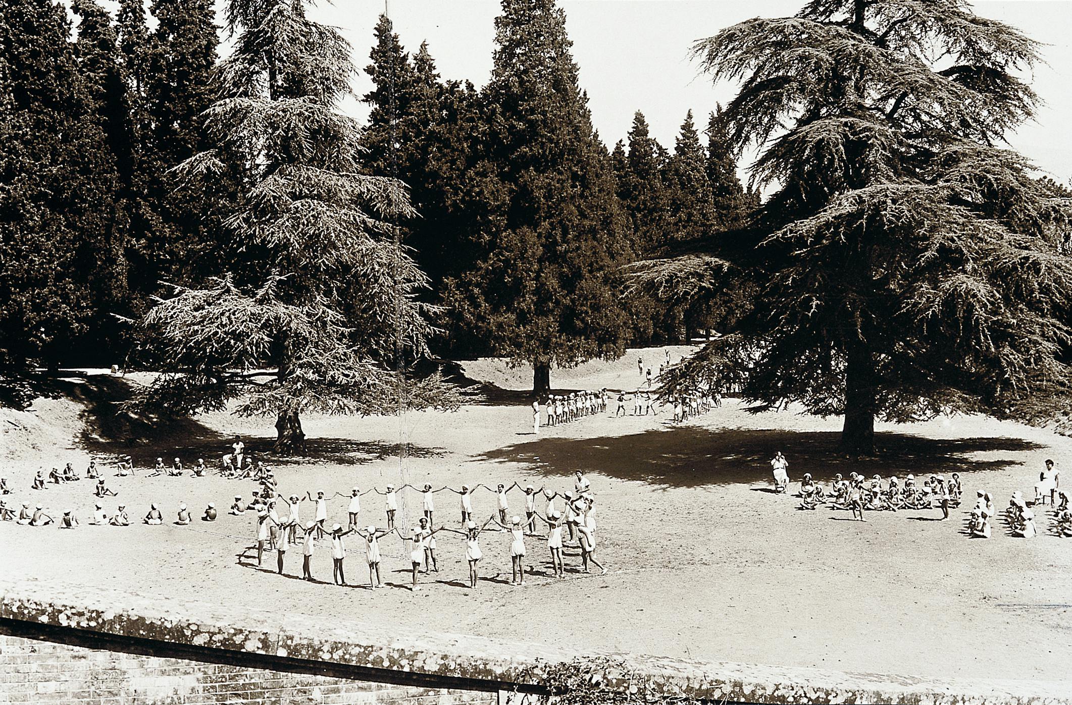 Foto storica Archivio Alinari Colonia estiva in un parco a Firenze