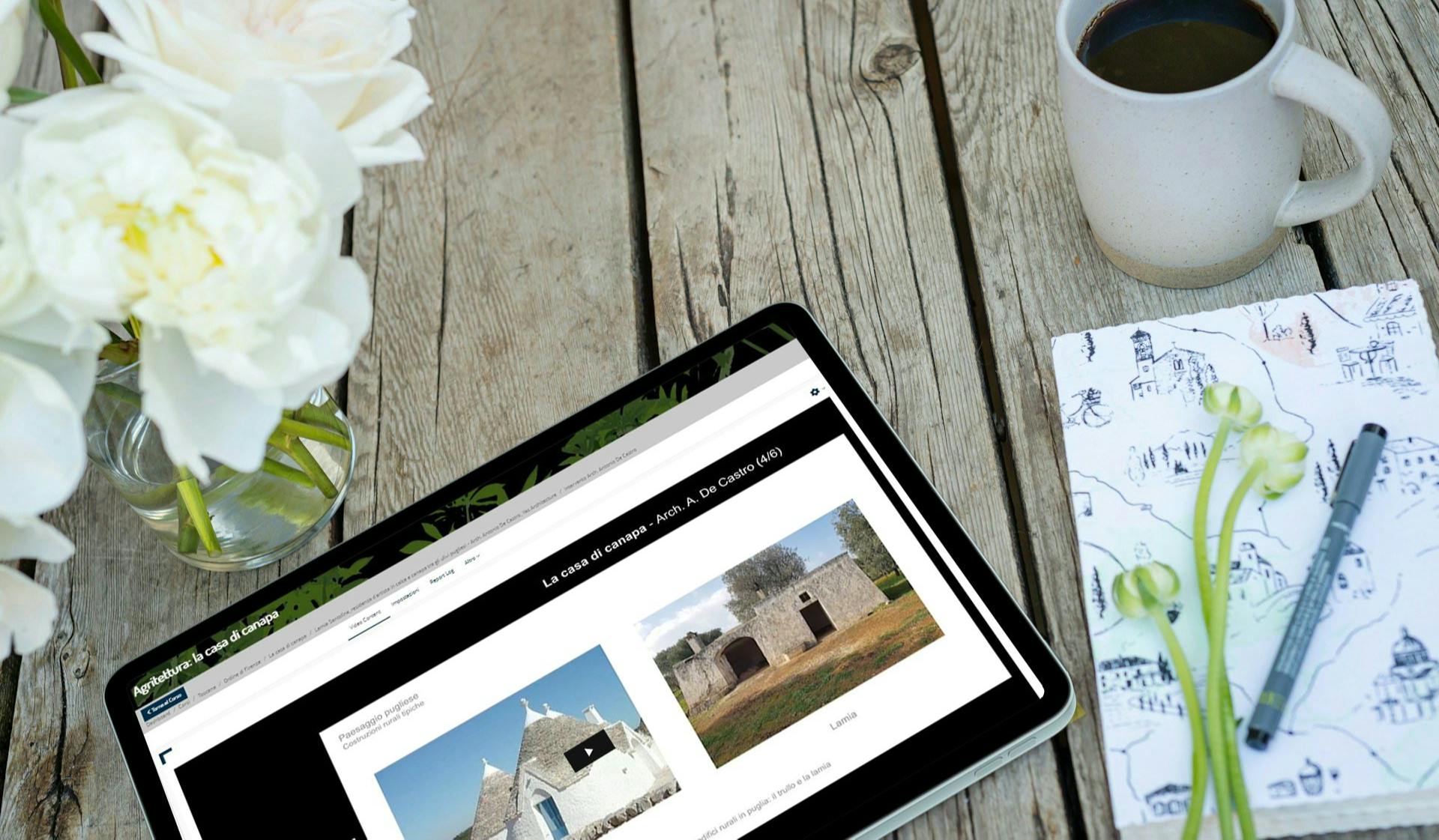 Tablet su scrivania outdoor