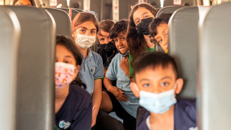 WellSpring students on a school bus