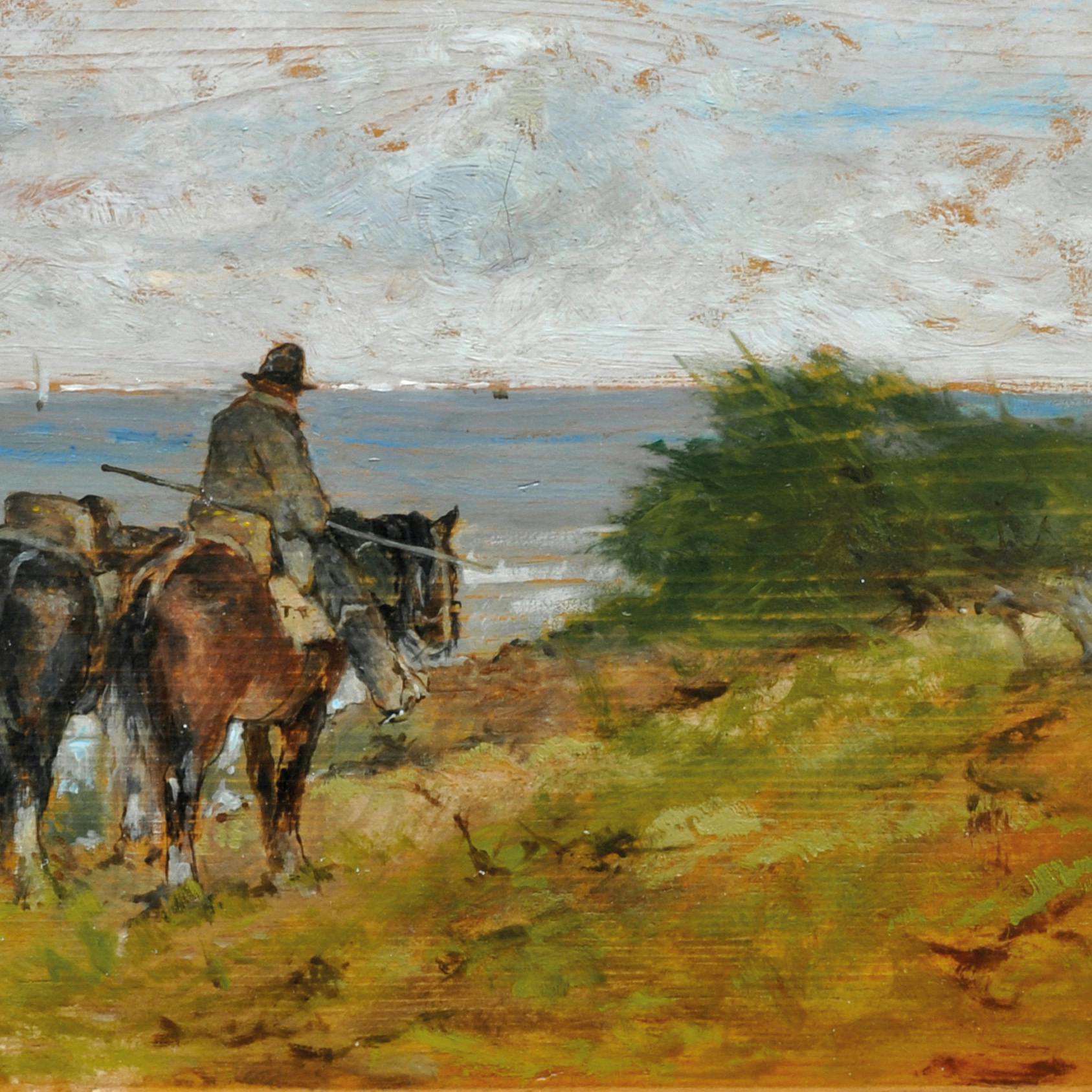 Giovanni Fattori, Buttero e cavalli lungo il mare