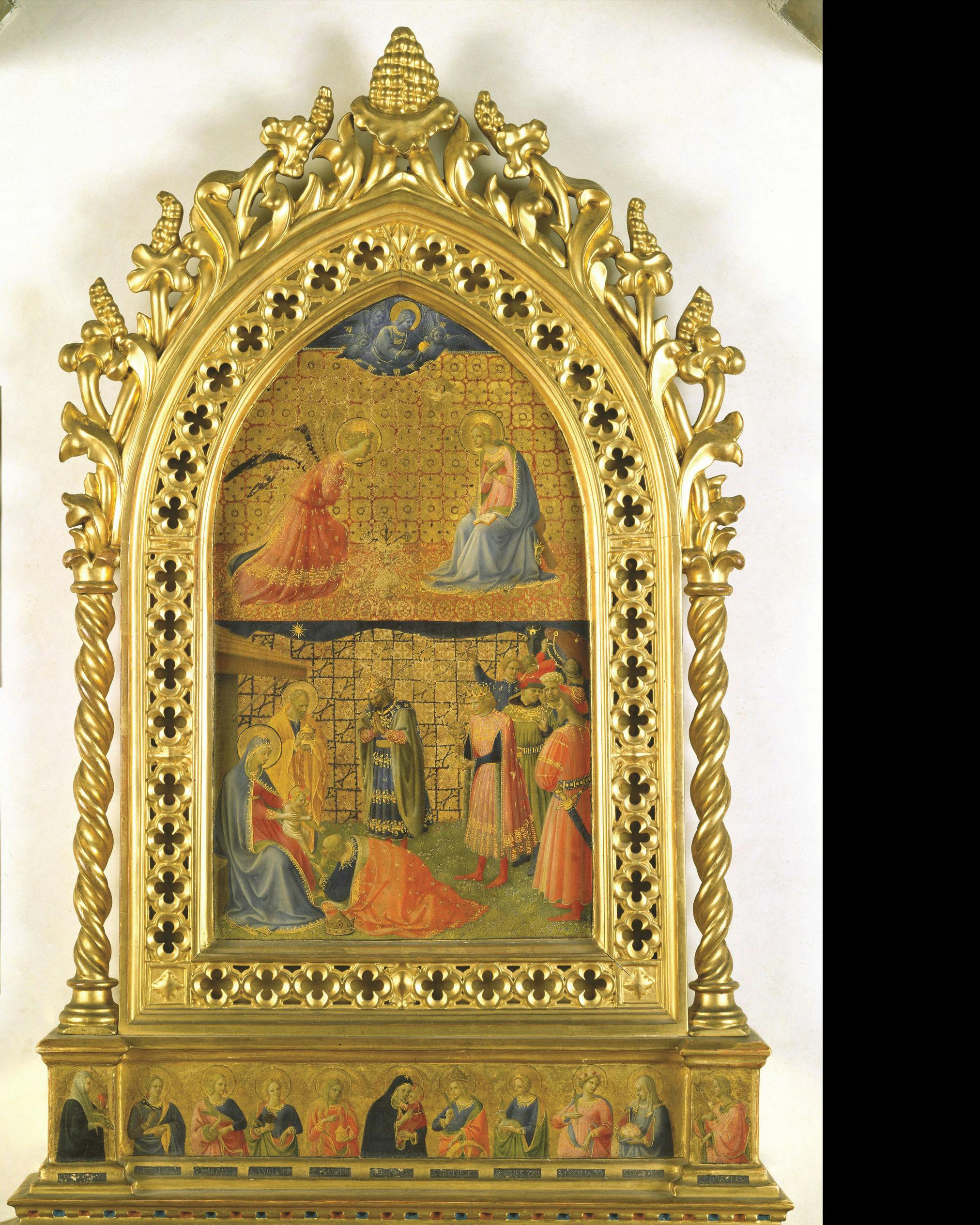 Beato Angelico, Tabernacolo con Annunciazione, Adorazione dei Magi, Sante, 1434 ca.