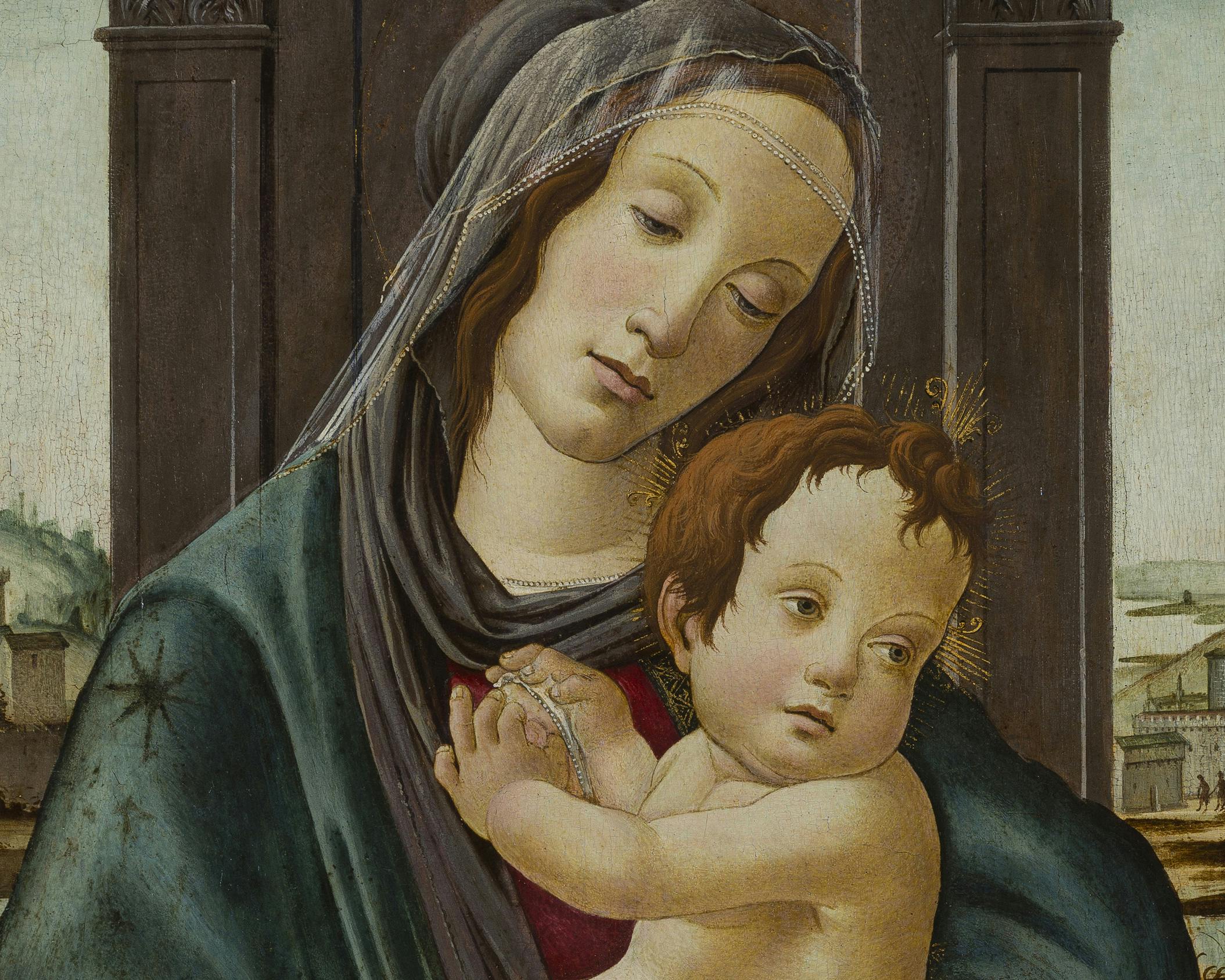 Sandro Botticelli, Madonna col Bambino, 1490 ca. (particolare)