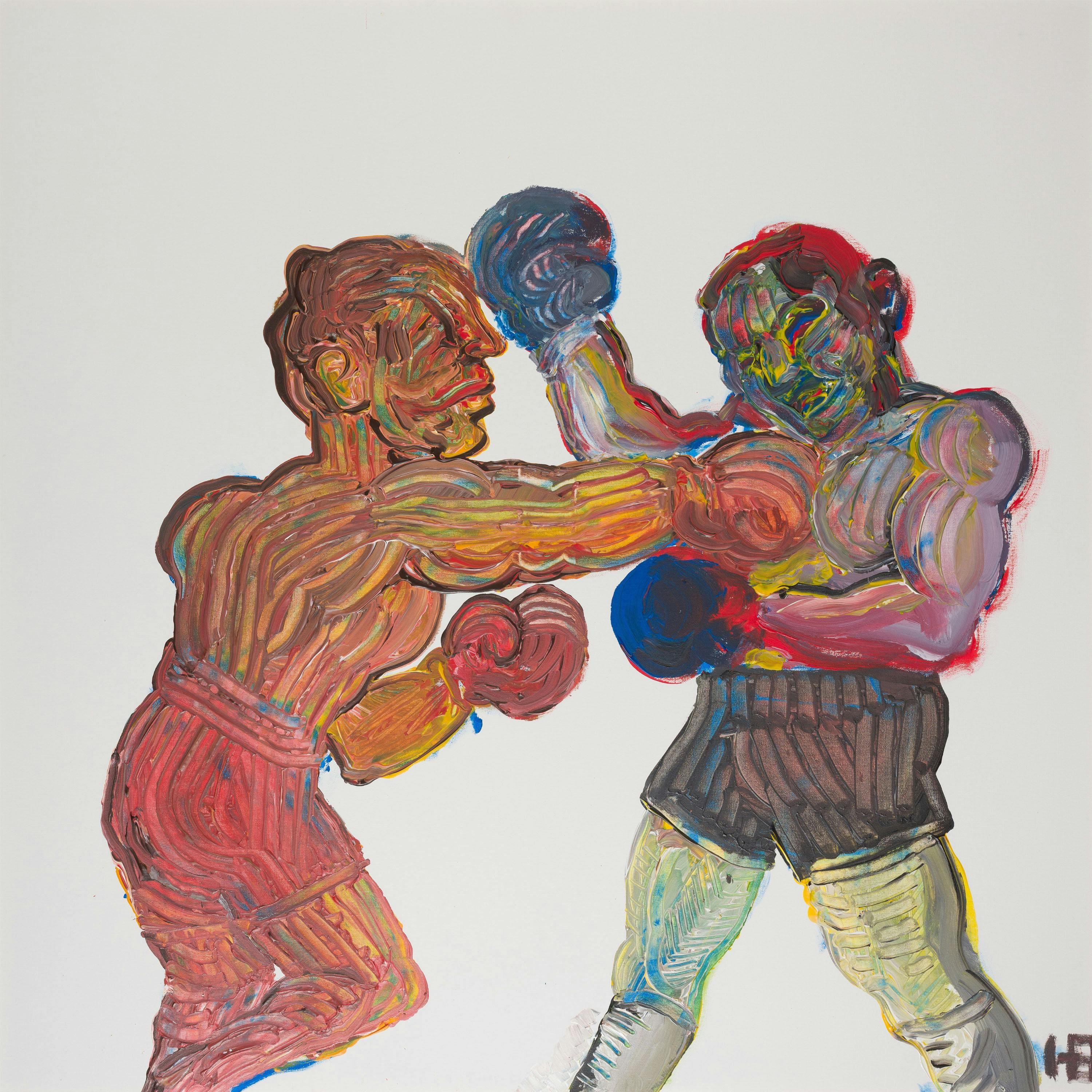 Henri Beaufour, Combat, 2019, acrilico su tela, cm 80x80