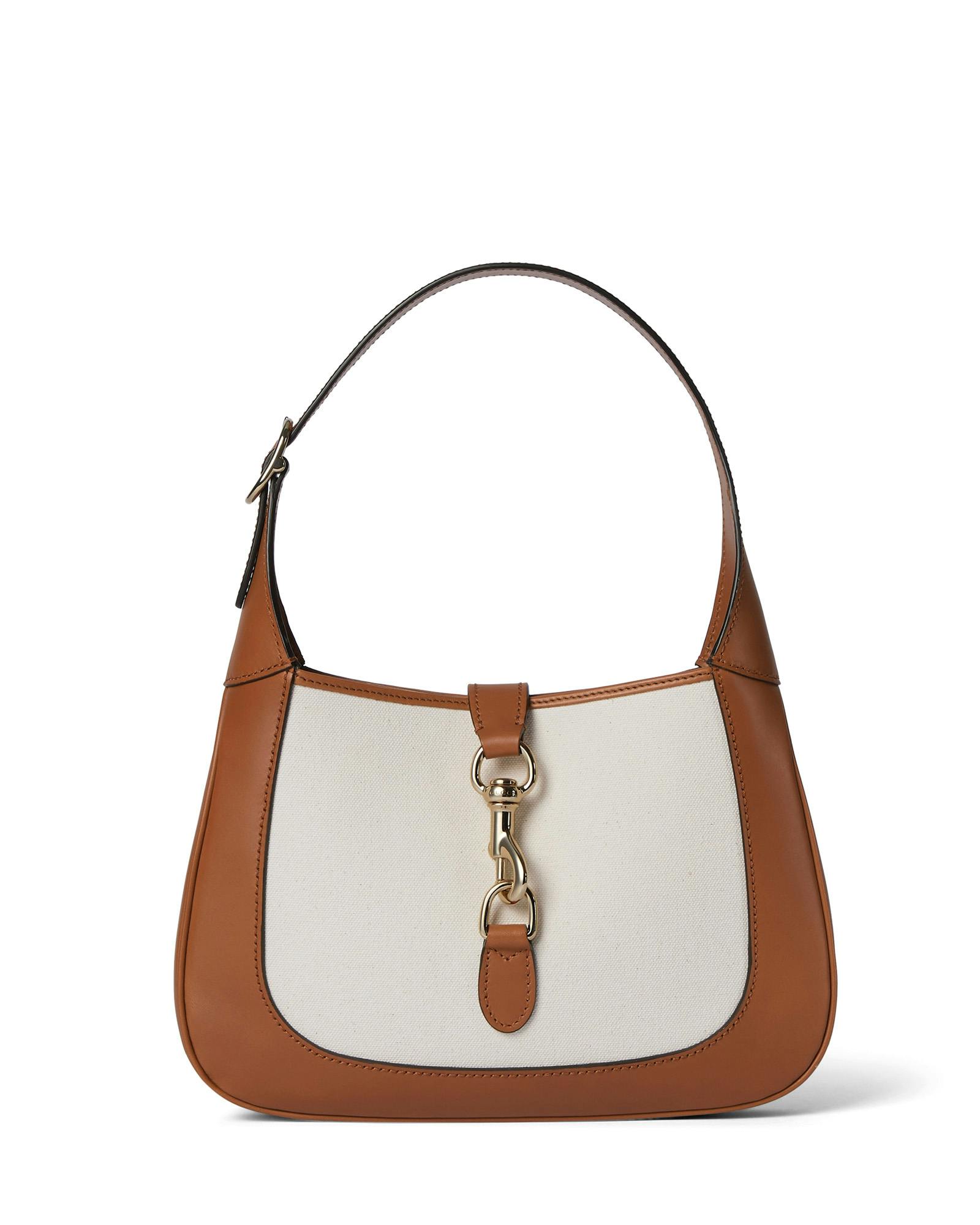Gucci Lido - Gucci Jackie: borsa a spalla in tela bianca e pelle