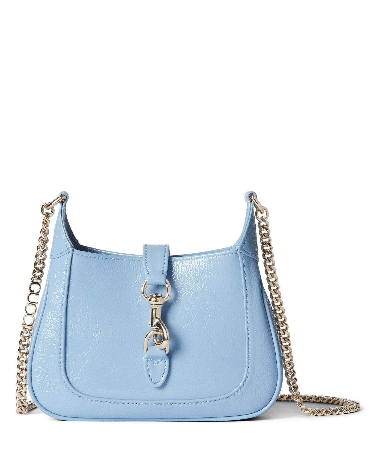 Gucci LIdo -  Jackie Notte: mini borsa in pelle verniciata celeste