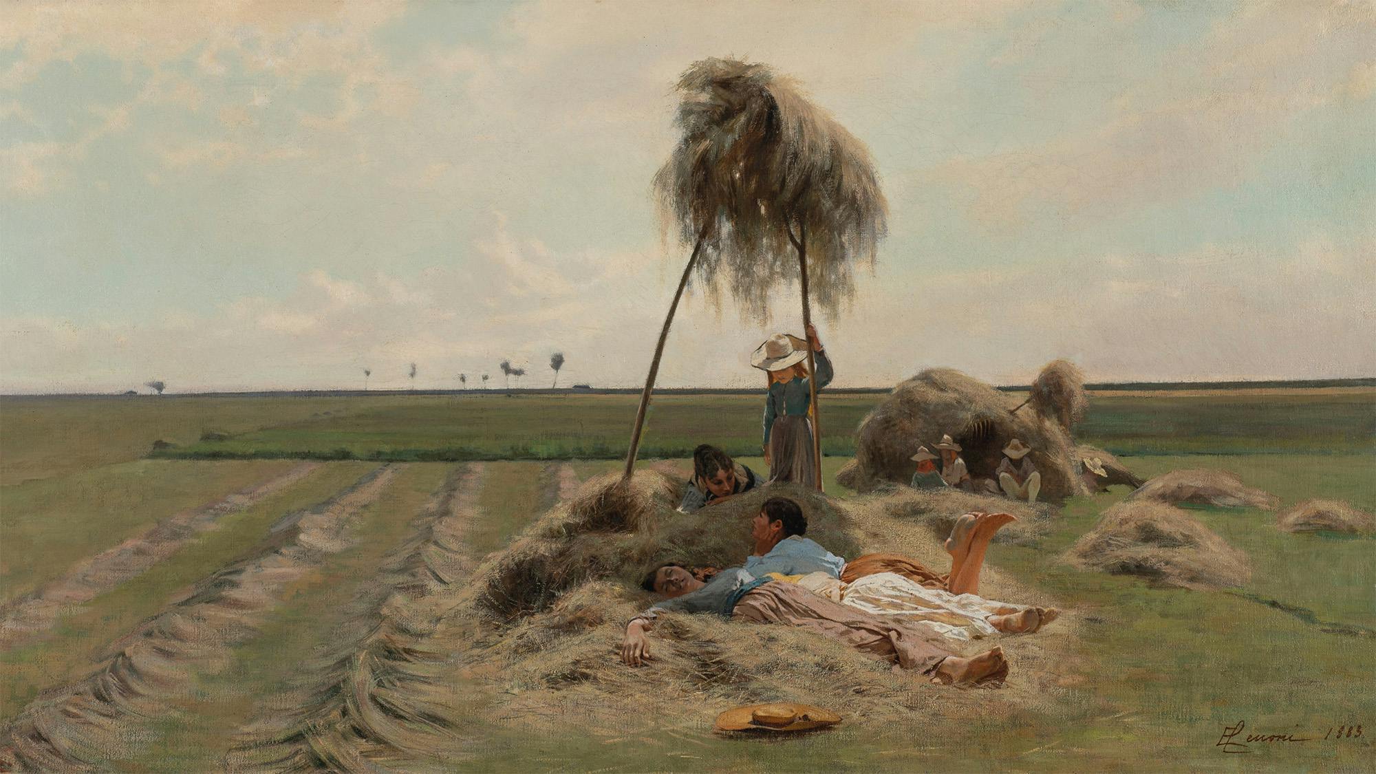 Eugenio Cecconi, "Fienaiole in riposo"