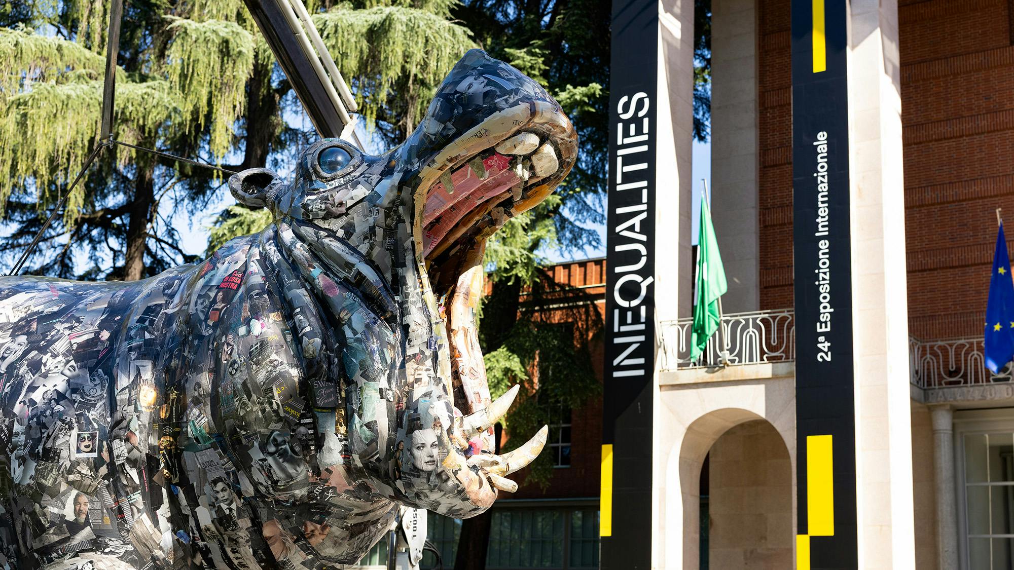 L'ippopotamo di Jacopo Allegrucci esposto alla Triennale di Milano