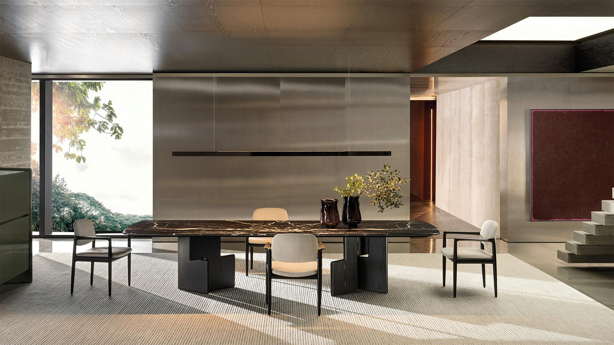 Il tavolo Nico disegnato da Hannes Peer per Minotti