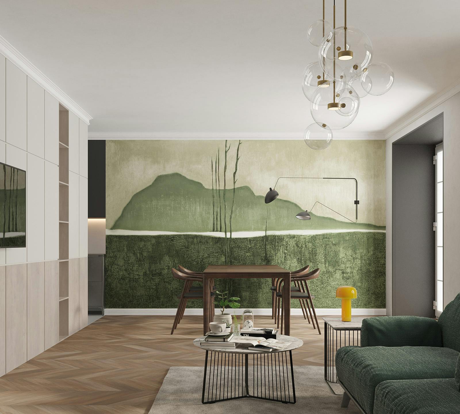 Carta da parati Monochrome di Inkiostro Bianco Carta da parati Monochrome di Inkiostro Bianco