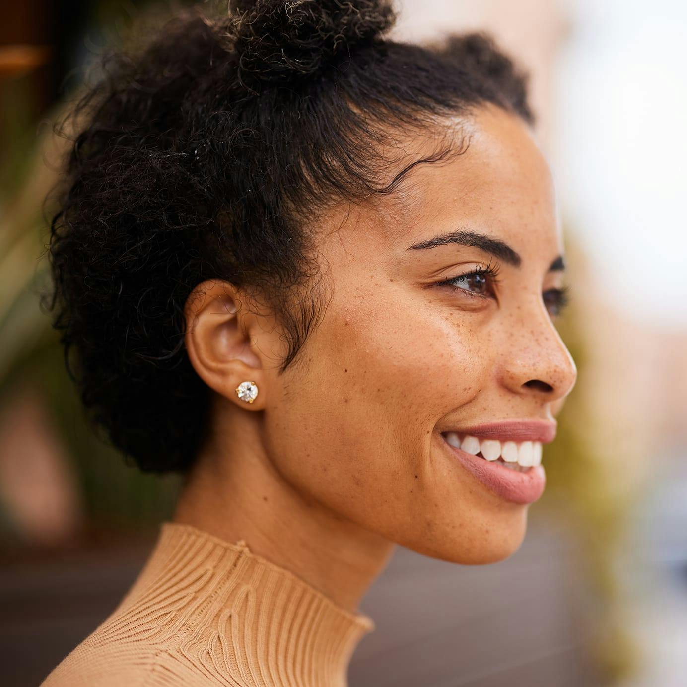 Woman's side profile