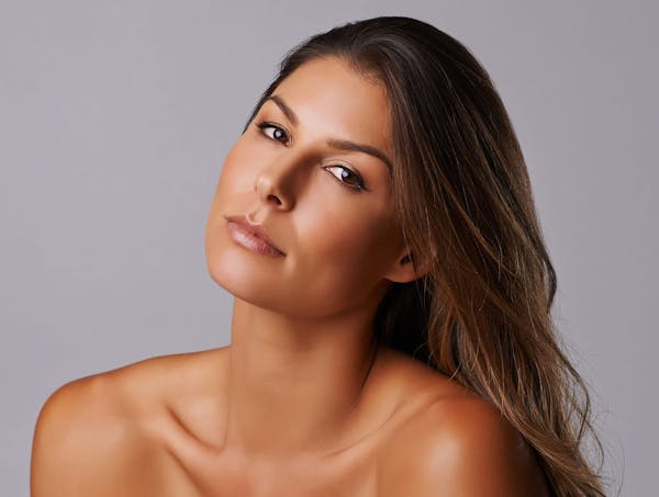 Woman with dark brown hair