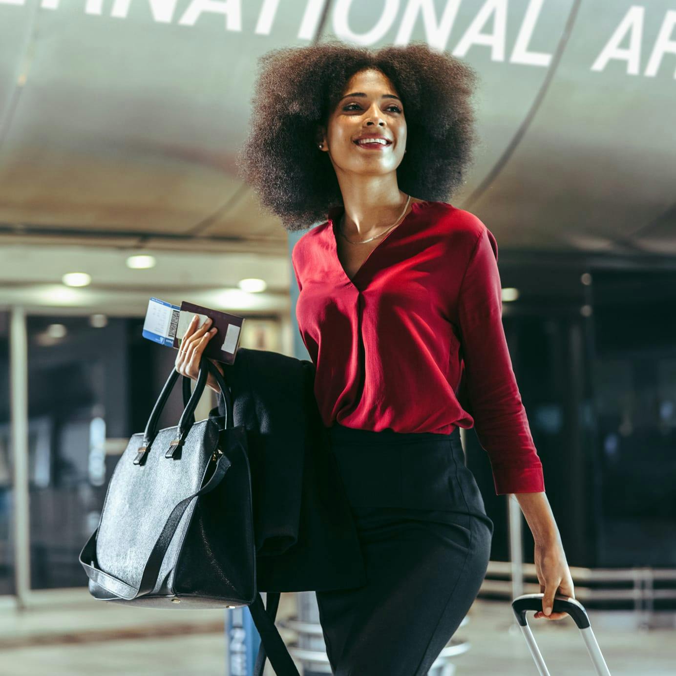 Woman carrying luggage