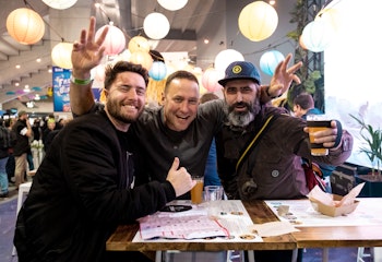 Happy punters at Deep Creek Stall number 1 at Beervana 2021