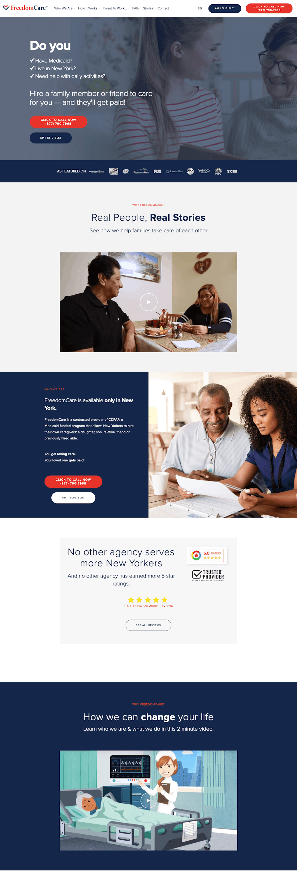 webflow project 1 - FreedomCare New York