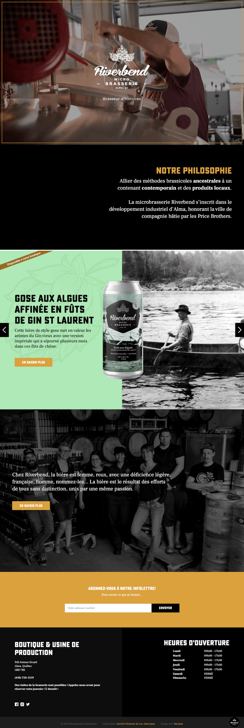 webflow project 1 - Microbrasserie Riverbend