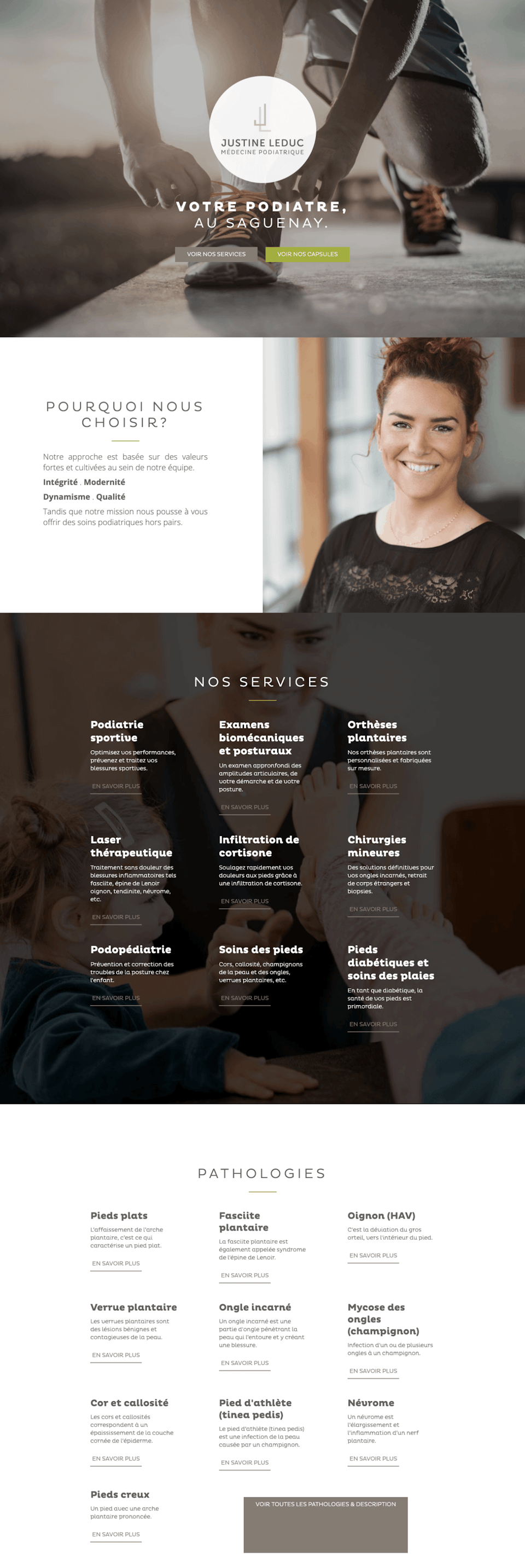 webflow project 1 - Clinique médicale podiatrique - Justine Leduc