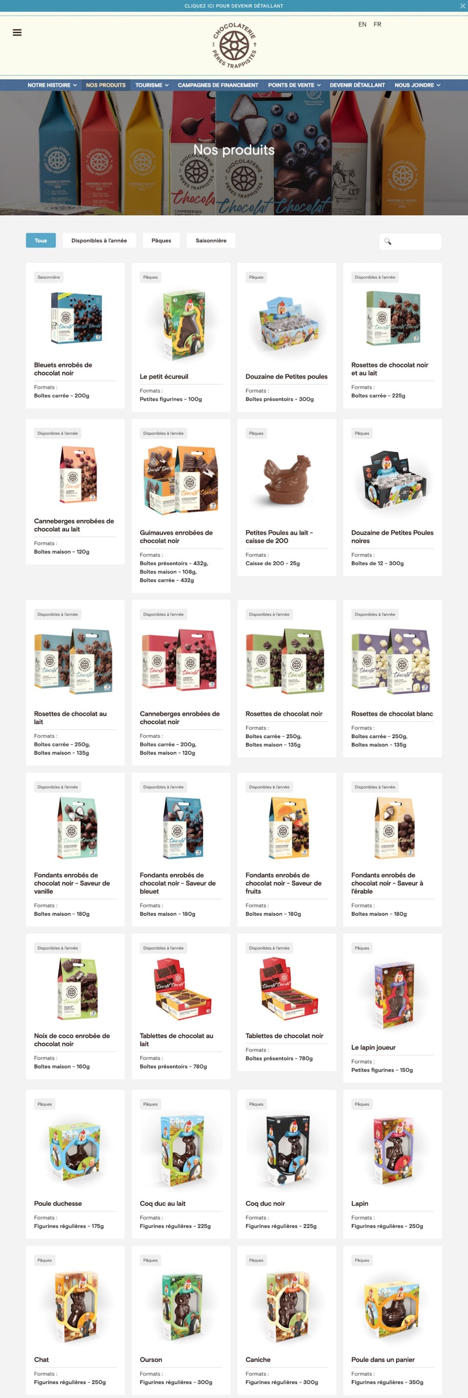 webflow project 1 - Chocolaterie des Pères Trappistes