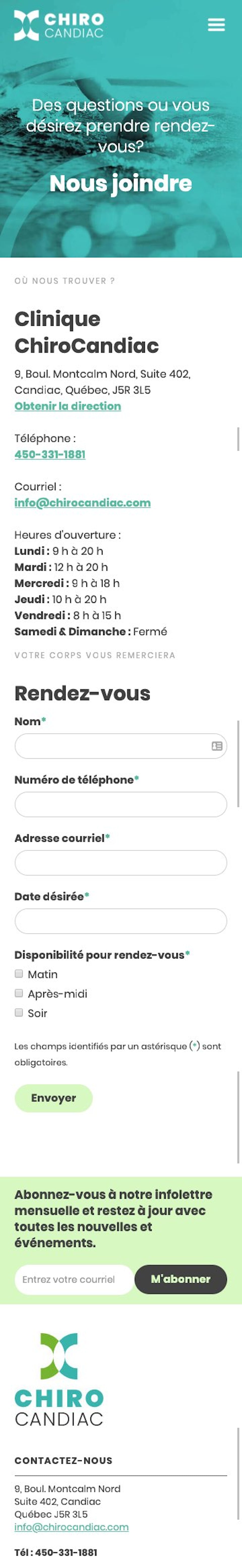 webflow project 3 - Chiro Candiac
