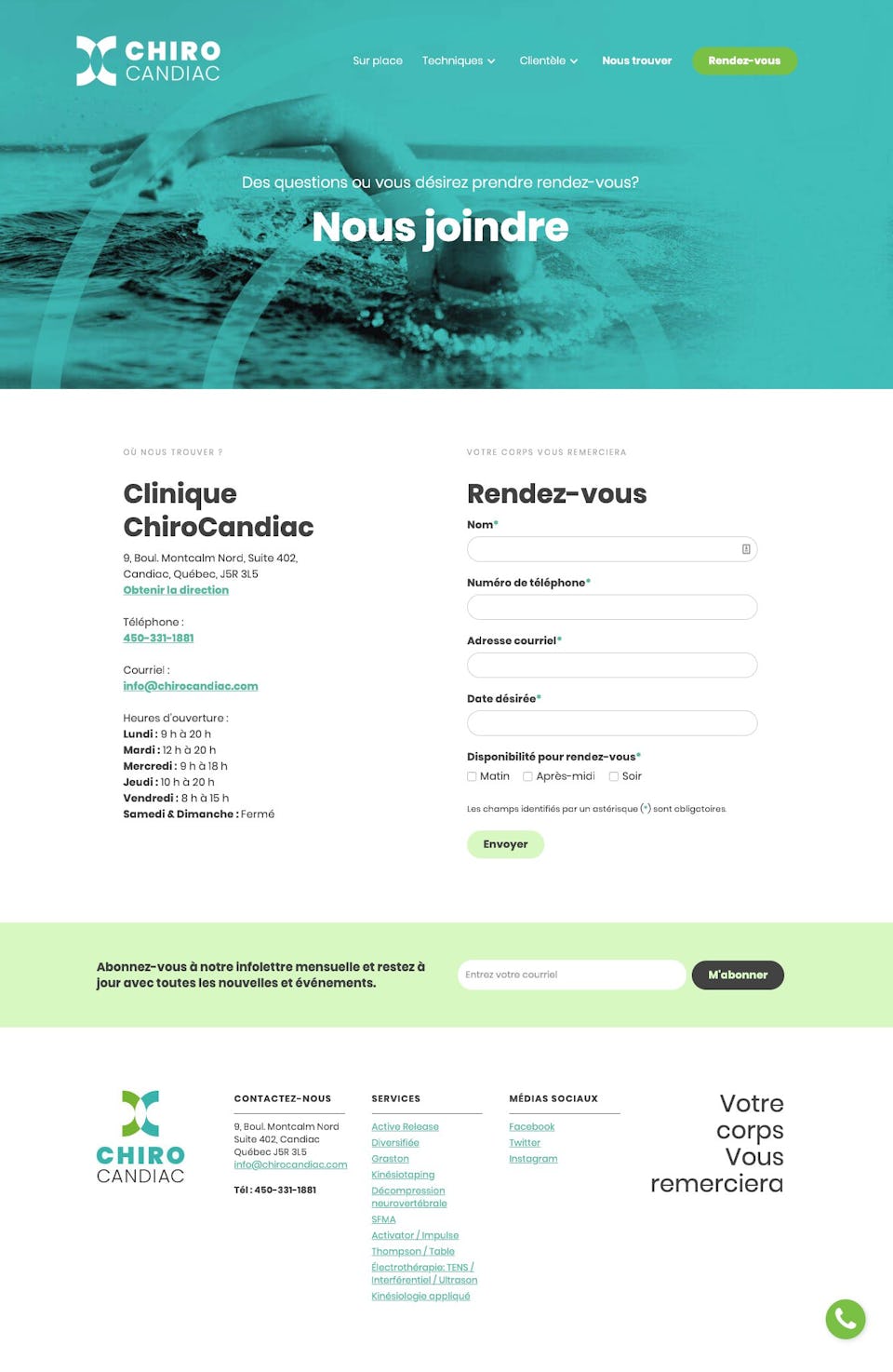 webflow project 5 - Chiro Candiac