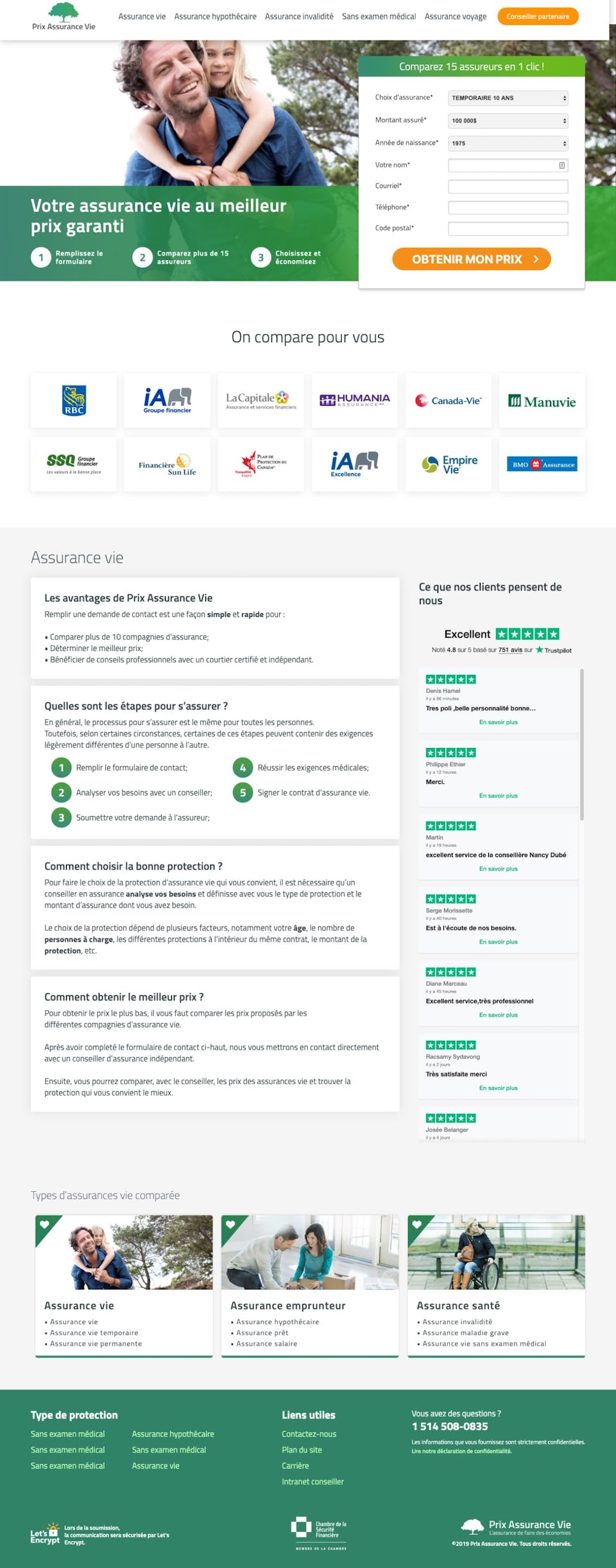 webflow project 2 - Prix Assurance Vie