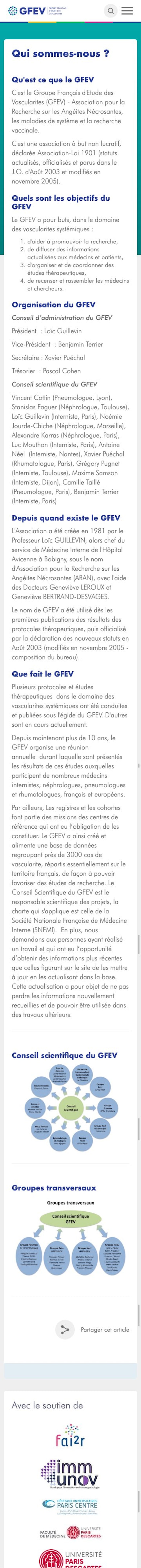 webflow project 4 - Groupe Français d'Etude des Vascularites (GFEV)