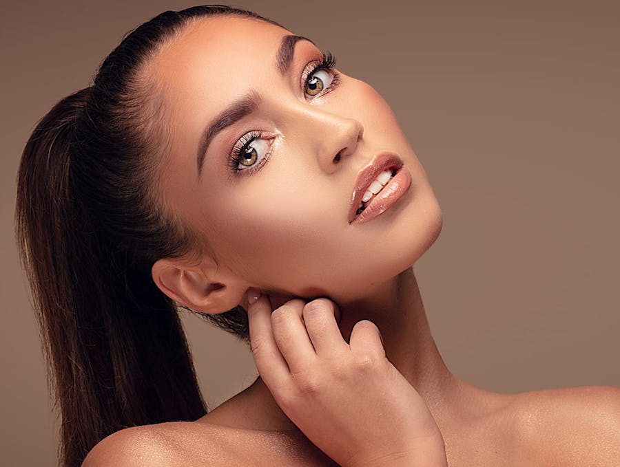 woman with long ponytail