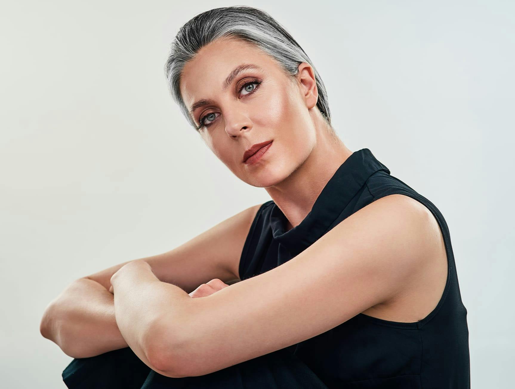 woman with grey hair