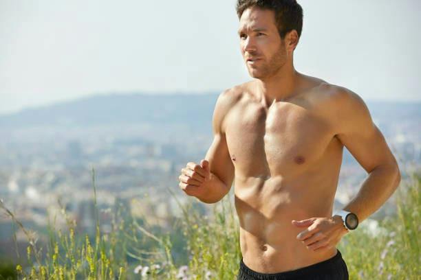Shirtless Man Running
