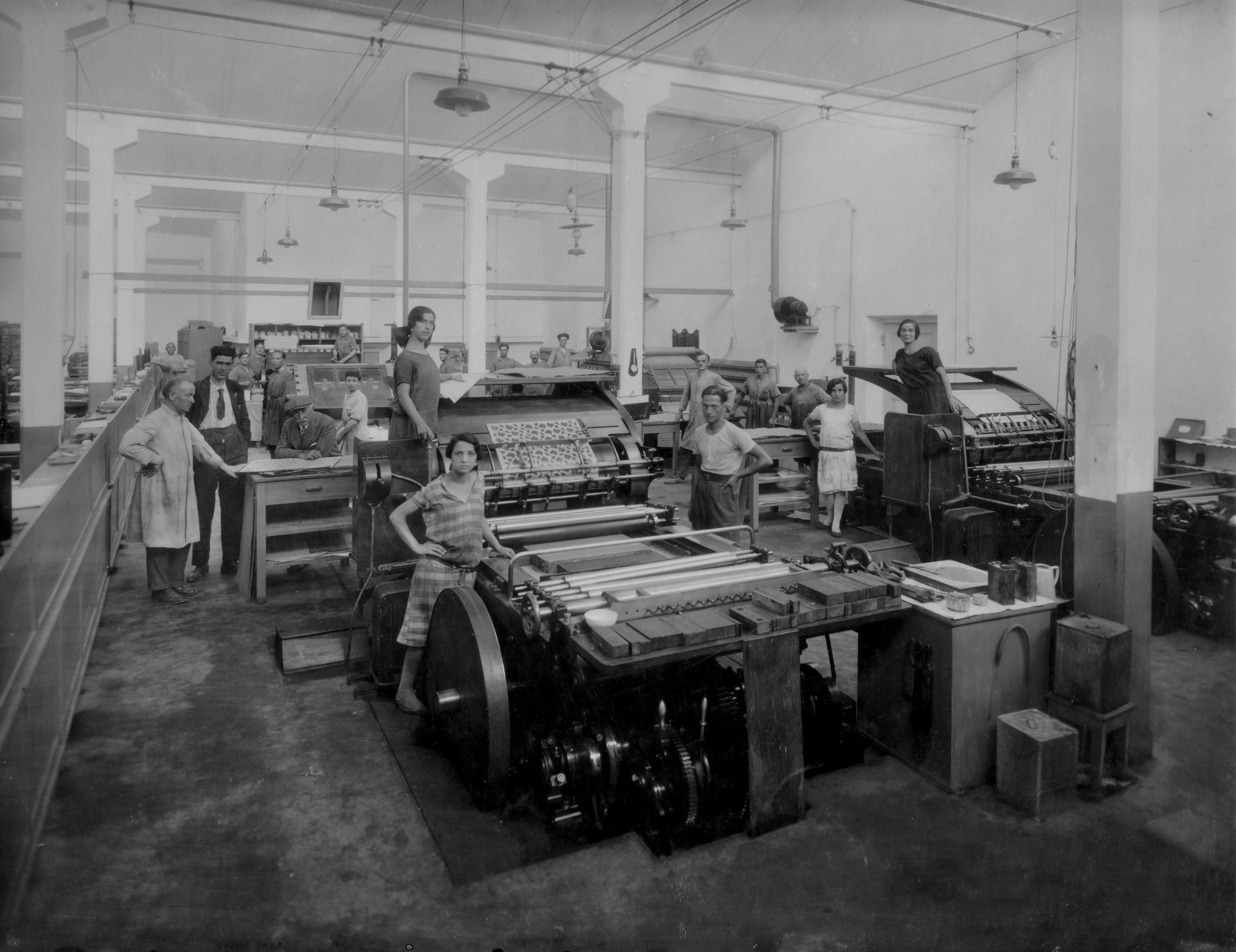 Lavoranti del reparto di cromolitografia