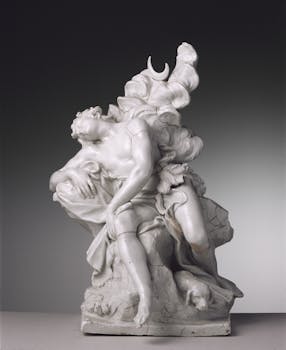 Figura maschile in porcellana bianca