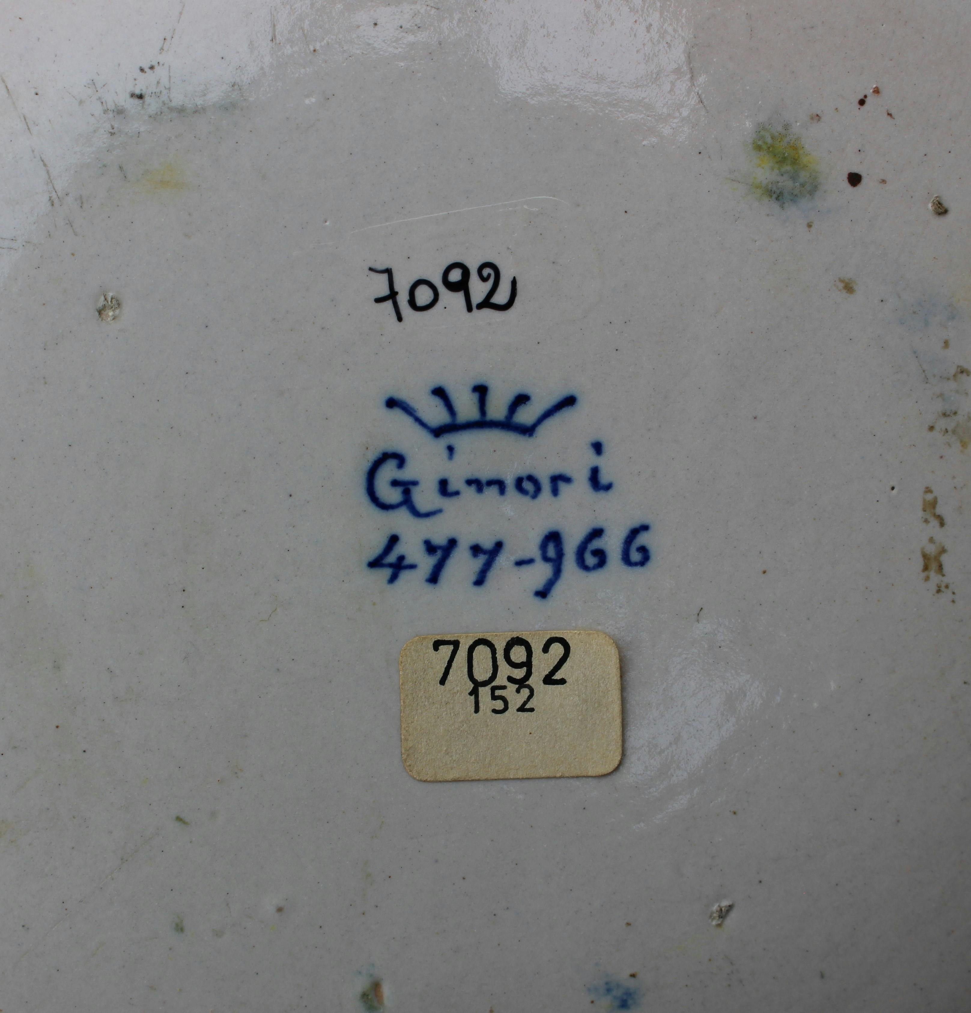 Scritta Ginori con sotto numeri e sopra corona stilizzata