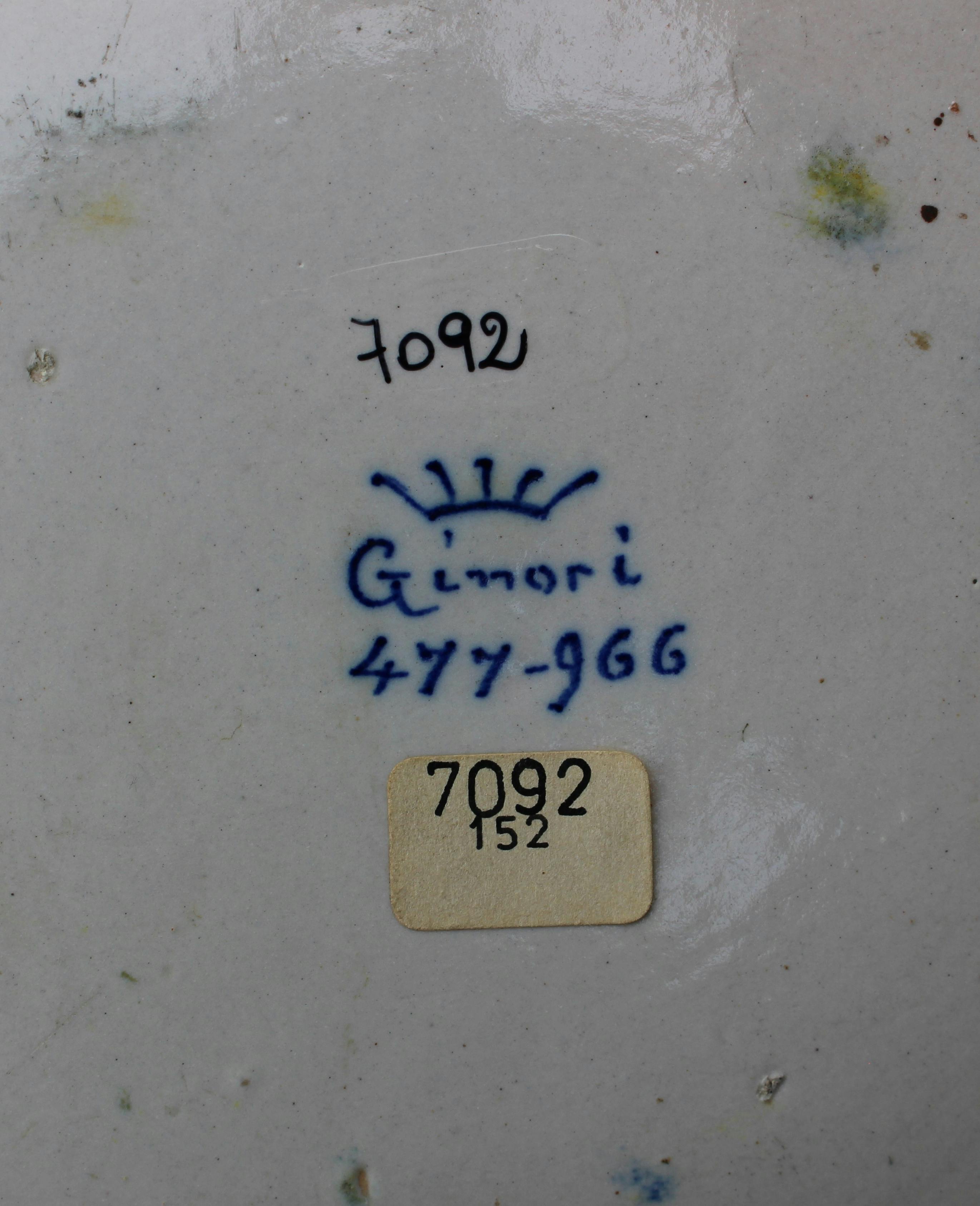 Scritta Ginori con sotto numeri e sopra corona stilizzata