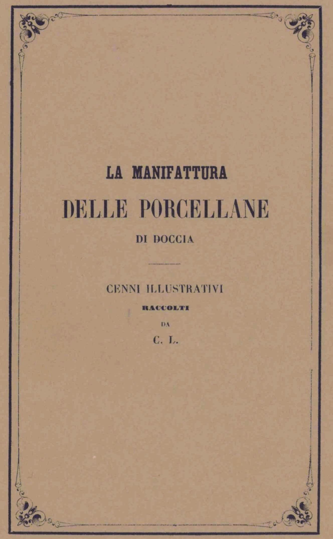 Copertina dell'opuscolo stampato nel 1861