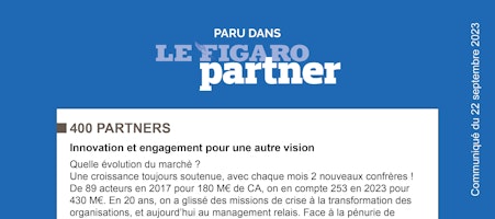 Interview de 400 Partners dans le dossier spécial 'Management de transition'  de Le Figaro Partner
