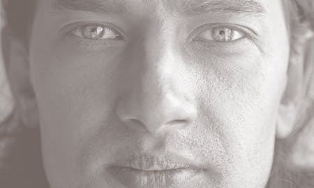 Closeup of a handsome man.