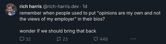 Rich Harris prende le distanze
