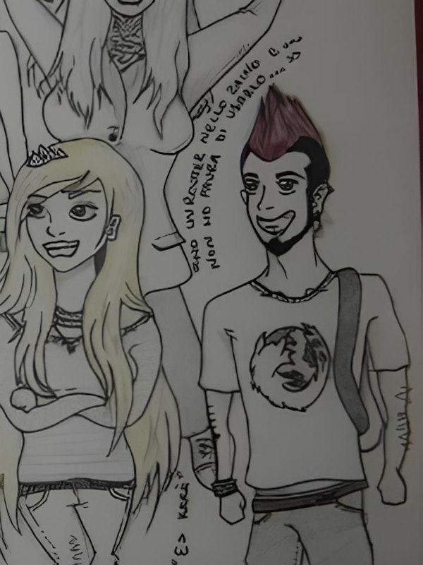 Questo era come mi vedeva un vecchio amico (che mi ha disegnato): un programmatore smanettone, dinamico e appassionato Mi disegnavano con un una maglietta Firefox (che poi mi hanno davvero regalato) e in spalla uno zainetto con dentro (per qualche ragione) un router.