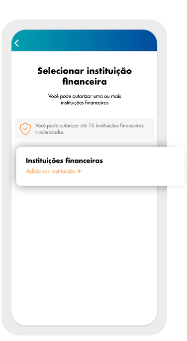 Modelo da pagina de adicionar os bancos a consultarem o saldo do fgts no aplicativo