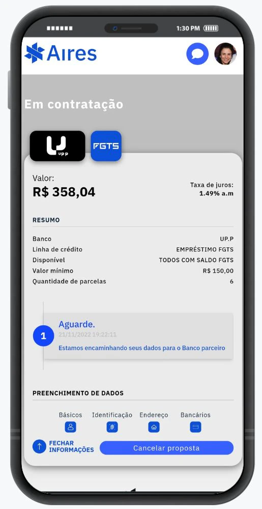 ilustrando parte de uma simulação em contratação