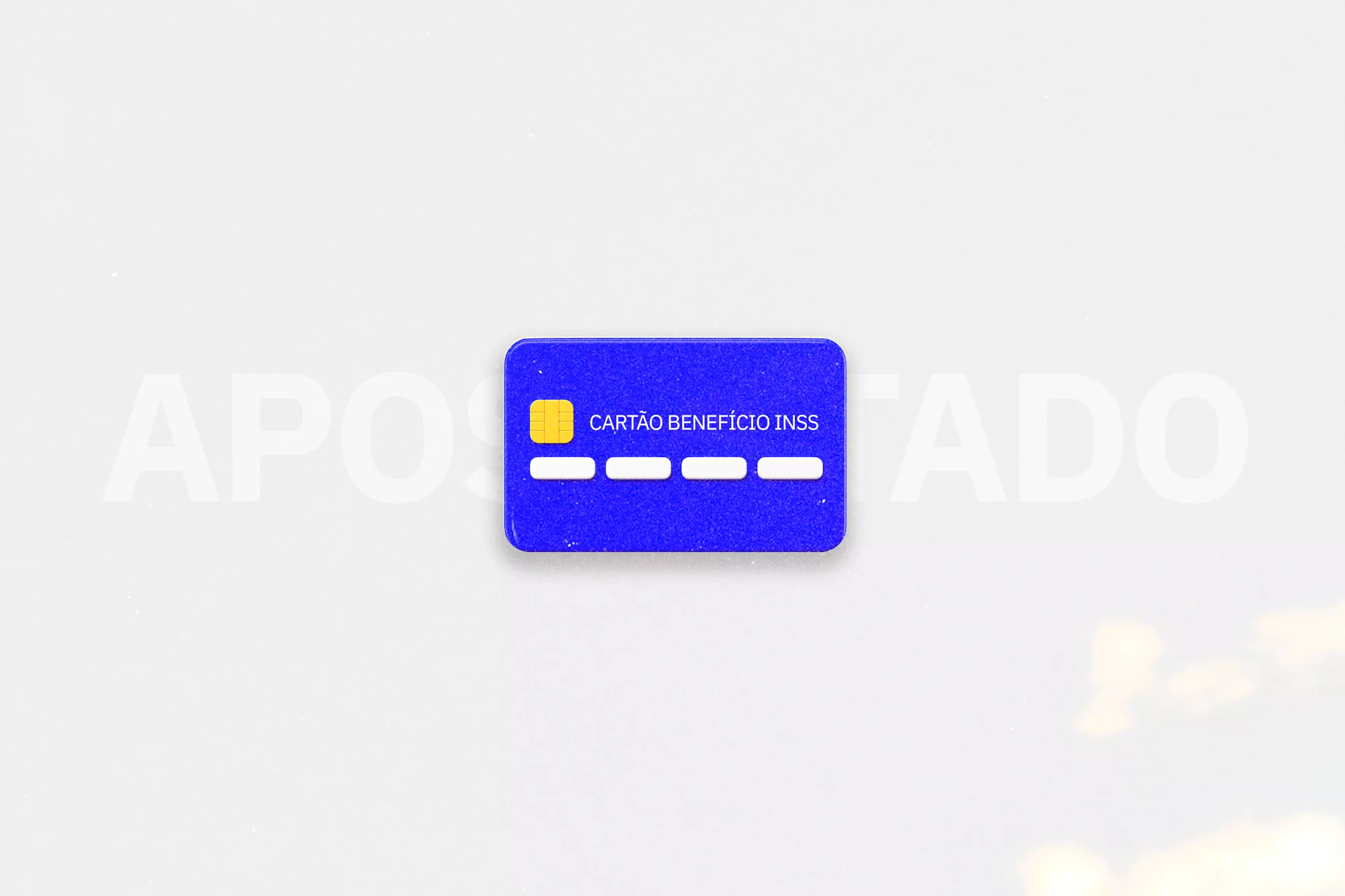 Cartão do benefício INSS azul no fundo branco