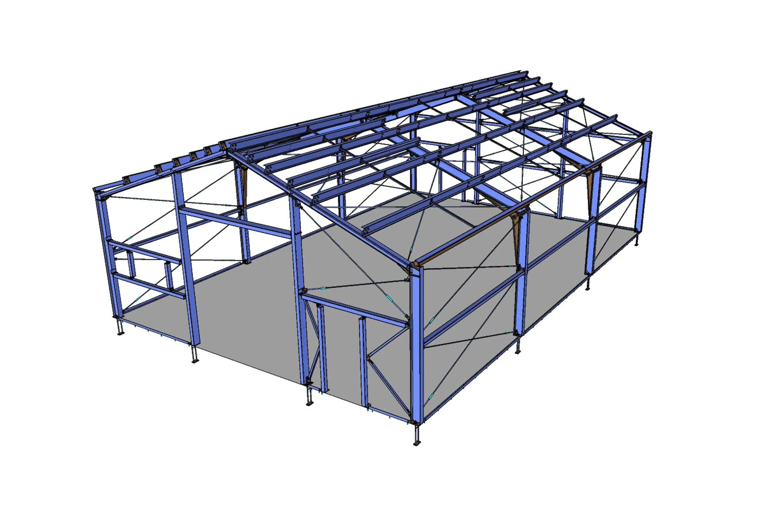 Teikning af 150m2 stálgrindarhúsi