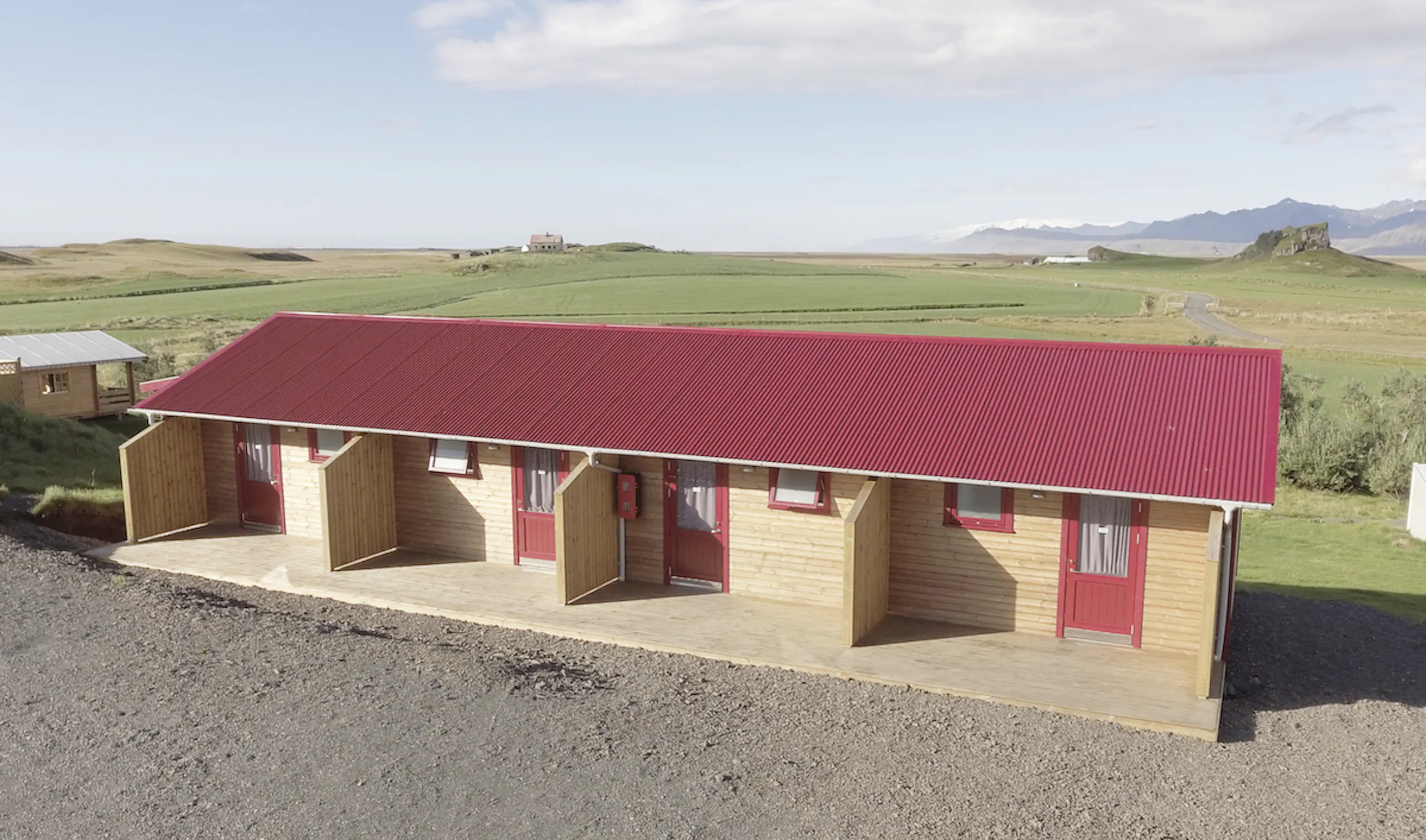 Gistiheimili þar sem rammahús frá BYKO er nýtt