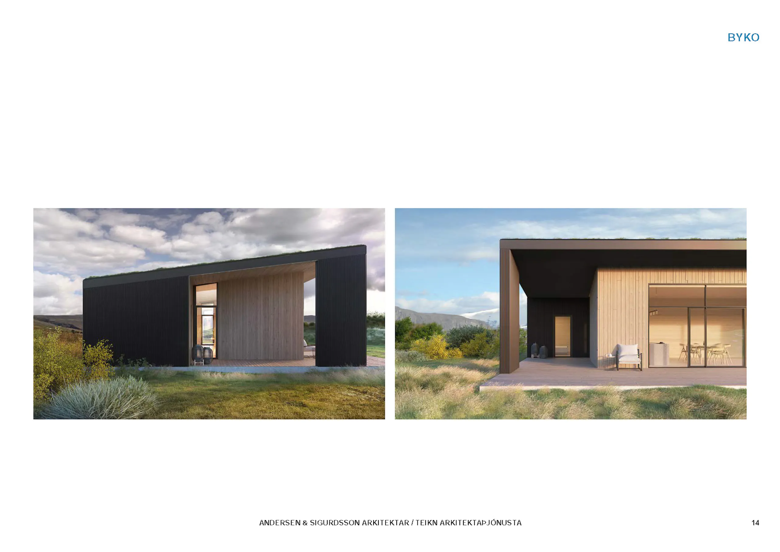 Þrívíddarteikning af E húsi