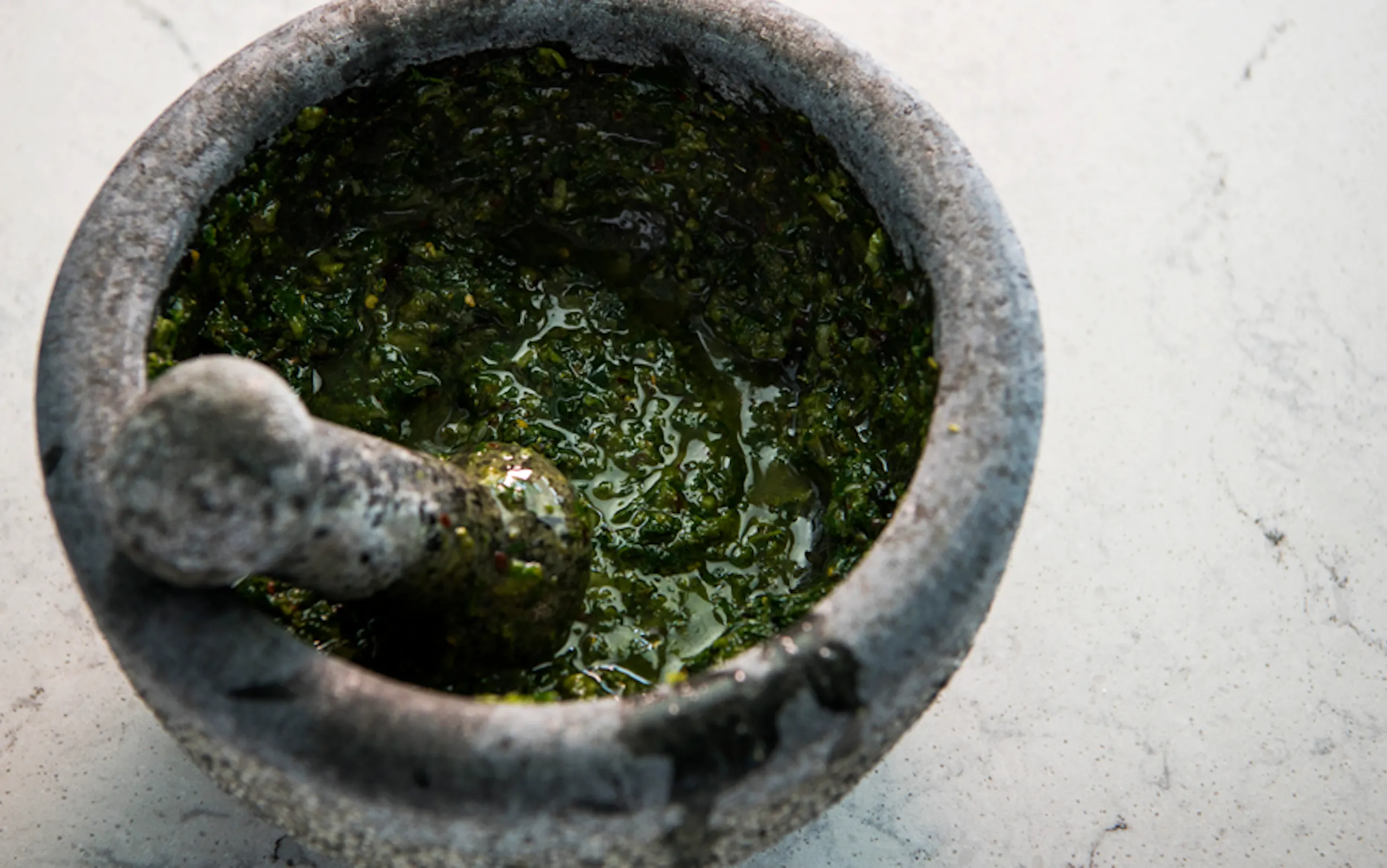 Sósan minnir á pestó