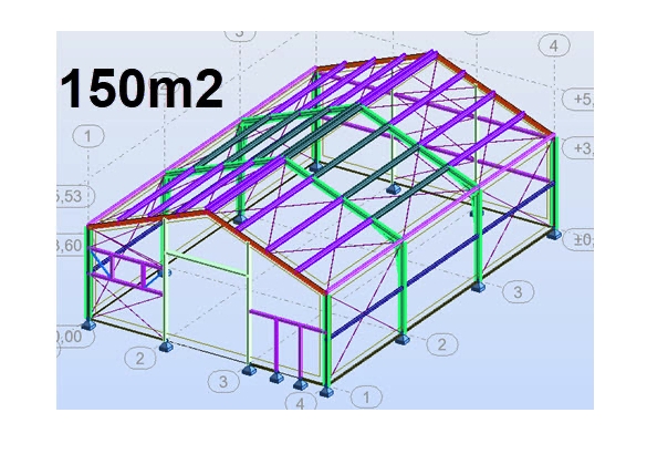 150 m2 stálgrindarhús