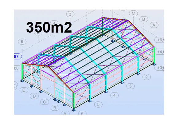 350 m2 stálgrindarhús