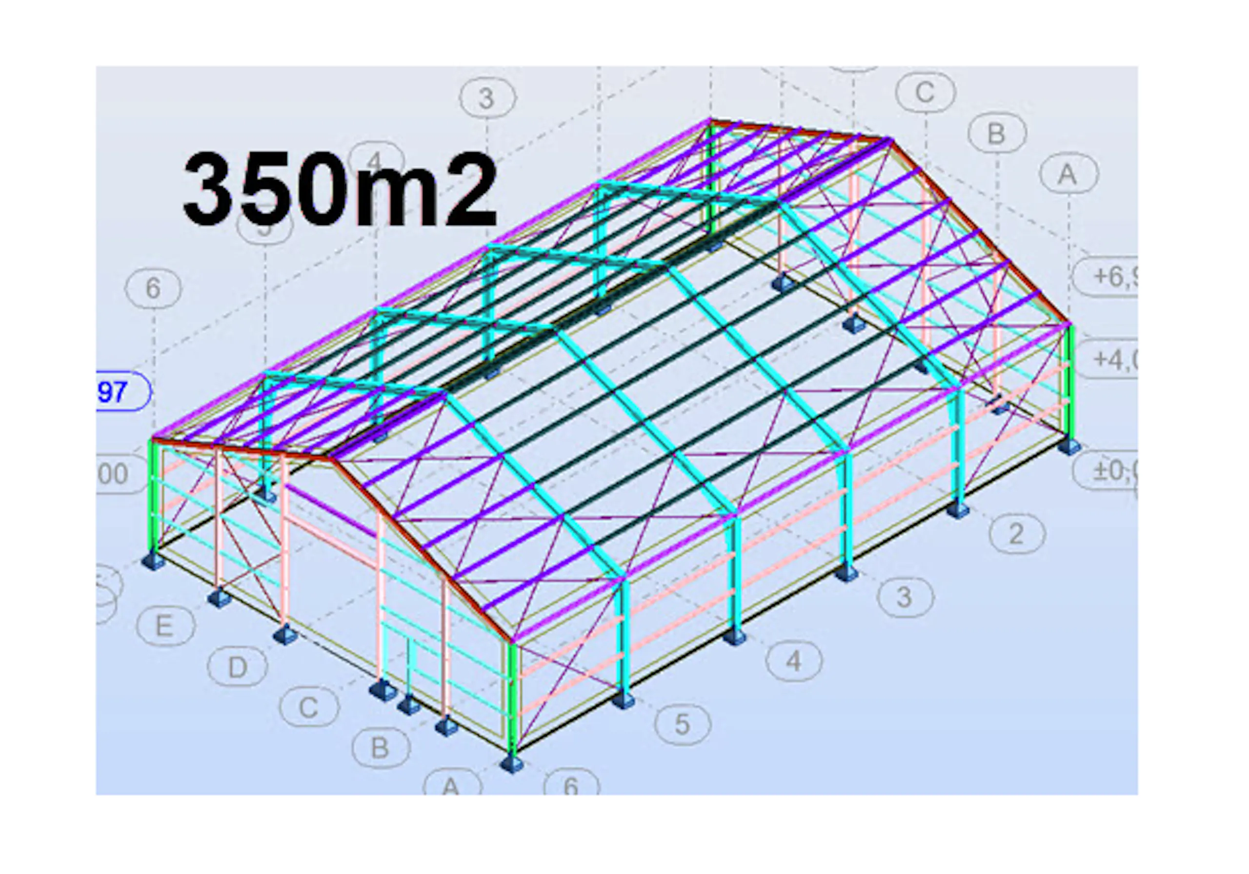 350 m2 stálgrindarhús