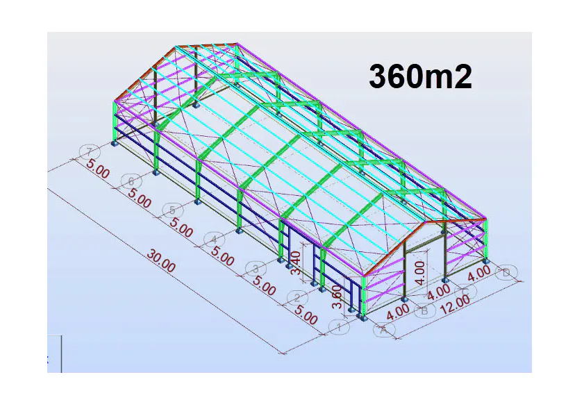 360 m2 stálgrindarhús frá BYKO